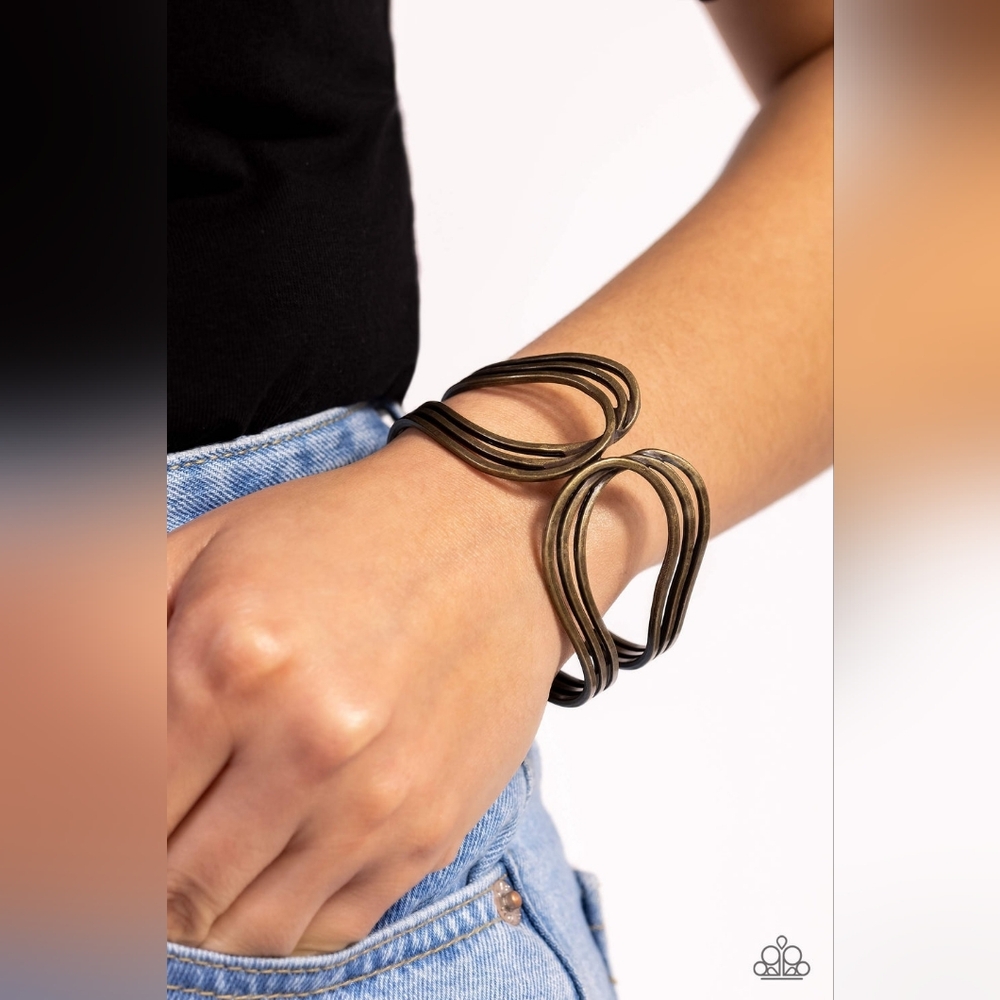 Shockwave Attitude Brass Bracelet